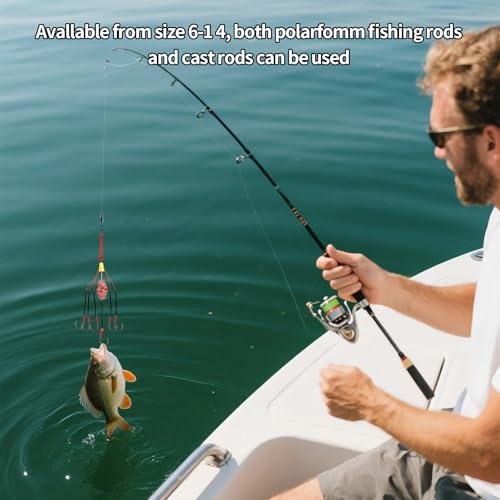 Double Hook Rig Surf Fishing: 9PCS Pompano Float Rigs with 3 Circle Hook Saltwater Gear Tackle for Surf Fishing - color: Red