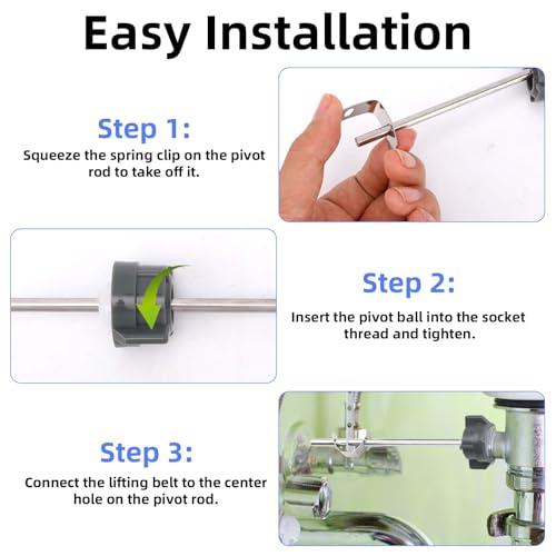 2pcs Bathroom Sink Stopper Drain Replacement Parts Kit, Lavatory Pop-Up Center Piece Assembly with Pivot Ball Rod Repair Compatible with Price Pfister PS2673/ PS469/ PSB327
