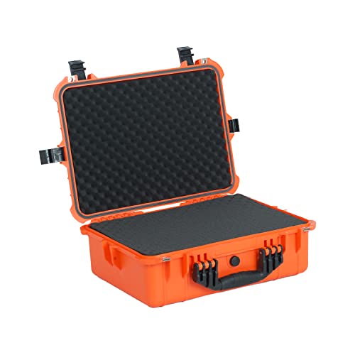MEIJIA Portable Waterproof Protective Case,Hard Camera Case,Customized Fit Foam Inserted, Elegant Black,Fit for Camera, Equipments, Lens,Drones(Black) - color: Orange, size: 19.78"X15.77"X7.41"