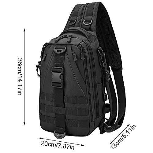ACEXIER Tactical Chest Bag Camping Multi-Color Shoulder Sling Bag Fishing Hiking Backpack Outdoor Rucksack - color: Khaki