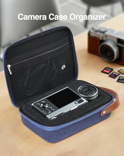 Luxtude Hard EVA Case with Foam, Hard Sided EVA Shockproof Camera Organizer Case, Travel Carrying Cases for Drones, Digital Products, Electronic Instruments, etc. (Blue) - color: Blue, size: Small