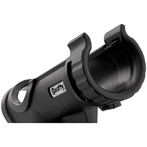 Scotty #230-BK Powerlock Black Rod Holder with #241 Side Deck Mount | 360 Degree Rotation, Heavy-Duty Nylon, Fishing Accessory, Adjustable