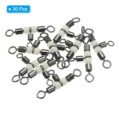 PATIKIL 3 Way Swivel Cross Line T Turn Rolling Tackle with Luminous Beads for Catfish Surf Rig - size: 1.6x0.8 Inch