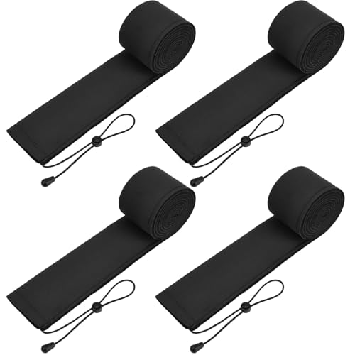 Neoprene Fishing Rod Sleeve Rod Socks Puncture Resistant Fishing Rods Cover for Storage and Transportation Protective Case for Casting Trolling Spinning Rods - color: Black