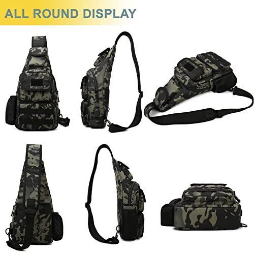 Tactical Shoulder Bag - 1000D Molle Military Backpack Outdoor Daypack Chest Pack (Lightpink) - color: Lightpink