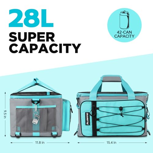 PLUSINNO Paddle Board Cooler, Waterproof SUP Cooler Durable PVC Material, Paddle Board Bag with TPU Zipper, 12-Pocket Fits 42 Cans, Paddle Board Accessories for Beach, Camping, Kayaking