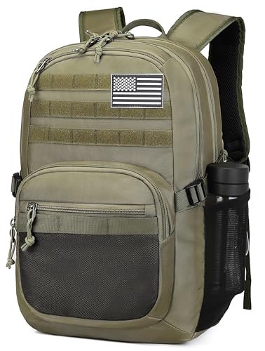 Wotony Military Tactical Backpack for Men Army 3 Days Assault Pack Bag with Molle System for Outdoor Adventures (Military green, 25L) - color: Military Green, size: 25L