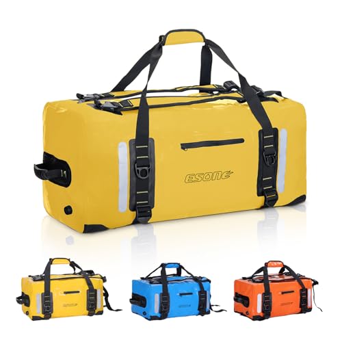 ESONE Dry Bags Waterproof Backpack for Men/Women Dry Bags for Kayaking Waterproof Backpack for Travel Dry Bag Backpack Waterproof Duffel Bag Applicable Boating Camping Paddle Board Surfing（60L） - color: Yellow, size: 60L