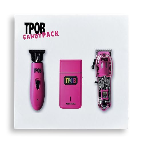 TPOB Slime 2 Candy Pink Clipper Trimmer Shaver Set Barber Hair Clippers in Matte Pink with Taper Blade - color: Candy Pack