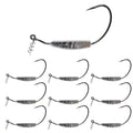 Reaction Tackle Weighted Swimbait Hooks - Weedless Belly Weighted Hooks with Twist Lock Bait Keeper for Soft Plastic Swimbaits - Bass Fishing Hooks (10-Pack) - size: 1/4oz 6/0