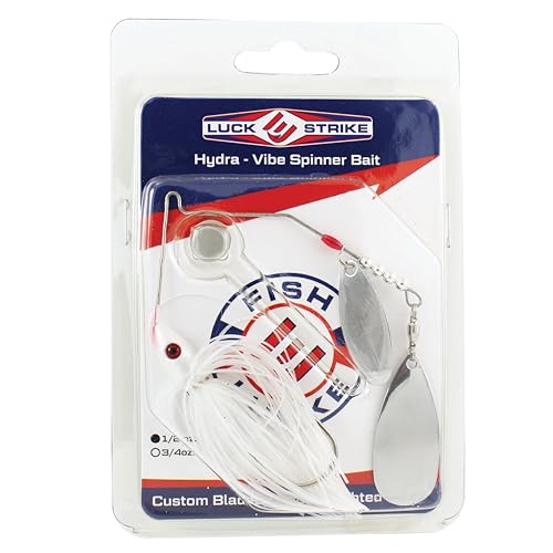 Luck E Strike Hydra-Vibe Spinner Bait with Custom Blades - color: White, size: 1/2 OZ