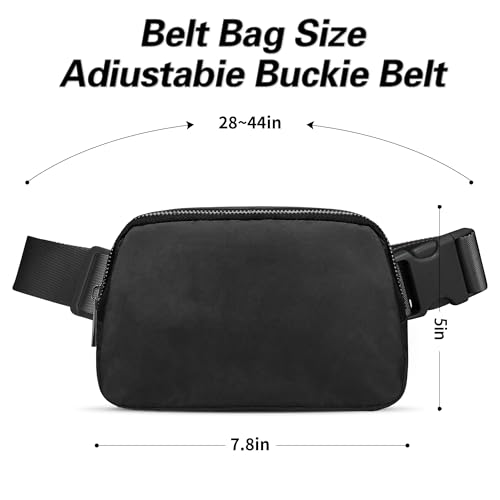 JSJ Mini Black Fanny Pack for Women & Men,Valentines Day Gifts for Girls Teens Kids Daughter Sister Her,Trendy Stuff Crossbody Bags Cute Everywhere Belt Bags.(Black) - color: Black