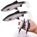 Alwonder 2-Pack Fishing Swimbait Soft Plastic Lures Saltwater, 6.1IN Texas Rig Paddle Tail Swim Baits Freshwater, Sinking Paddle Tail Soft Lure Bait for Pike Musky Bass Tarpon Halibut Mackerel Grouper - color: Black and White