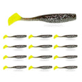 Soft Plastic Paddle Tail Swimbaits – 3 1/4", 4" & 5" Soft Plastic Fishing Lures with Extra-Large Tail for Lifelike Swimming Action – Freshwater & Saltwater - color: Oliver Twist with Chartreuse Tail, size: 3 1/4 Inch - 12 Pack