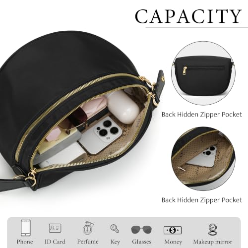 KKXIU Crossbody Sling Bag for Women Trendy Fanny Pack Vegan Leather Chest Bag | Trendy - color: Large-Black