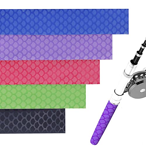 Greatfishing Fish Scale Pattern Heat Shrink Sleeve Wrap Fishing Bulding Handle Cork Rod Grip with Non Slip Waterproof and Insulation 40inch 5 Color 5 Size Choice Durable Repair(Green Diamter:40mm) - color: Green, size: Diameter: 40 mm; Length: 1000 mm