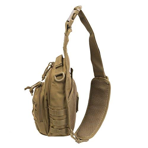 DEPARTED Sling Pack Military Rover for Fly Fishing Camping Hiking Trekking Bag for Men and Women (Tan) - color: Tan