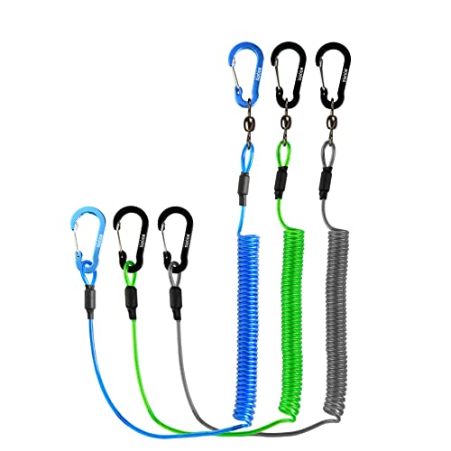 Booms Fishing T02 Fishing Pole Tether, Kayak Paddle Leash, Paddle Board Fishing Accessories, Heavy Duty Fishing Lanyard for Fishing Tools/Rods/Paddles - color: Assorted, 3pcs
