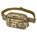 Small Waist Bag Fanny Pack for Men Women, Military Style Belt Bag with MOLLE System, Water-Resistant & Adjustable Strap for Running, Hiking, Festivals, Gym (Camo) - color: Camo