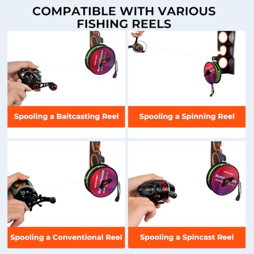 KastKing SafeGuard LS Horizontal Fishing Rod Rack with Line Spooler – Wall or Ceiling Mount, Holds 6 Rods & Combos in 18", No-Twist Fishing Rod Holder with Spooler & Cutter (Spinning & Baitcasting) - color: B:Upgraded w/ Spooler, 1 Pack(store 6 rods)