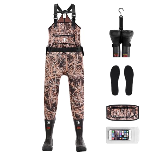 GearOZ Duck Hunting Waders for Men & Women, 5mm Neoprene Waterproof Chest Insulated Camo Wader Fishing Waterfowl Hunter