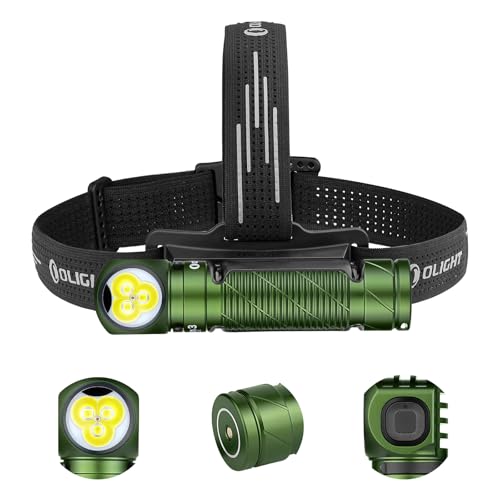 OLIGHT Perun 3 Rechargeable Headlamp Flashlight, 3000 Lumens LED Headlight with Red Light, Waterproof Head Lamp with Headband for Outdoor Camping, Hiking, Working (OD Green) - color: OD Green