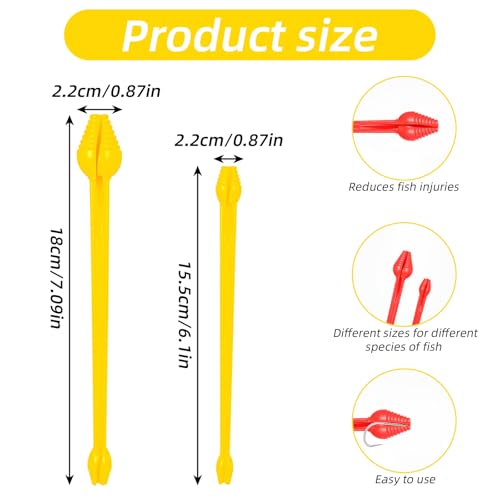 6 Pcs Fish Hook Remover Tool Snelled Fishing Hook Disgorger Plastic Unhook Extractor Tool for Fishing Gear Accessories 2 Different Sizes