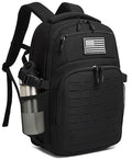 Wotony Military tactical backpack Laser-Cut MOLLE Webbing, backpack for men black small tactical assault bag (Black, 20 inch) - color: Black, size: 20 inch