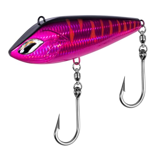 Alwonder High Speed Trolling Lures Up to 17 Knots Saltwater Fishing Lures Sinking Hard Baits 6-3/4”/7.5oz with Heavy-Duty 7/0 Hook Deep Diving Jerkbait Fishing Plug Offshore Lure for Marlin Tuna Wahoo - color: Hot Pink Mackerel