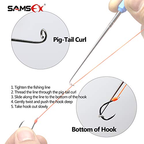 SAMSFX Fishing Hook Removal Tool Hook Quick Removal Device Security Extractor Fish Hook Disconnect Tool, Built-in Loop Tyer, Quick Knot Tying Tool and Hook Sharpener