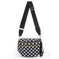 Womens Crossbody Bag, Spacious Nylon Bum Bag Trendy Shoulder Purse with Adjustable Strap Zipped Travel Essentials - color: 51a-black