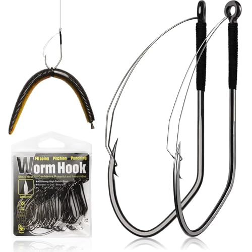Dovesun Weedless Worm Hooks Wacky Rig Hooks Texas Rig Hooks 30PCS Professional V Bass Fishing Hooks for Freshwater Saltwater 1/0 2/0 3/0 - size: 3/0 * 30PCS, style: Professional "V" Weedless Hook