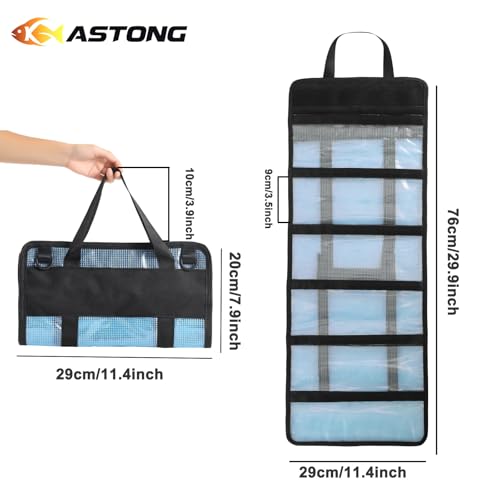 Fishing Lure Stroage Bag Covenient 6 Pocket Large Capacity PVC Heavy Duty Protective Cover Durable Fishing Bag for all Fishing Bait Trolling Fishing Lure Wraps Box for Saltwater (1pc, White) - color: White