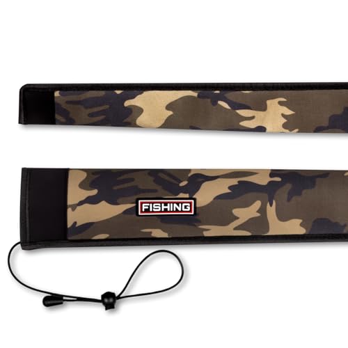 Premium Fishing Rod Sleeve – Floating, Puncture Resistant,Protective Sock for Casting, Spinning, Trolling Fishing Rods for Fishing Poles6'-8' - color: Camouflage, style: Spinning（3.54" opening）