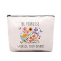 Dream Makeup Bag, Inspirational Gifts For Women, Inspirational Makeup Pouch, Travel Toiletry Bag With Zipper, Funny Dream Gifts For Women, Travel Toiletry Pouch - color: Fearless