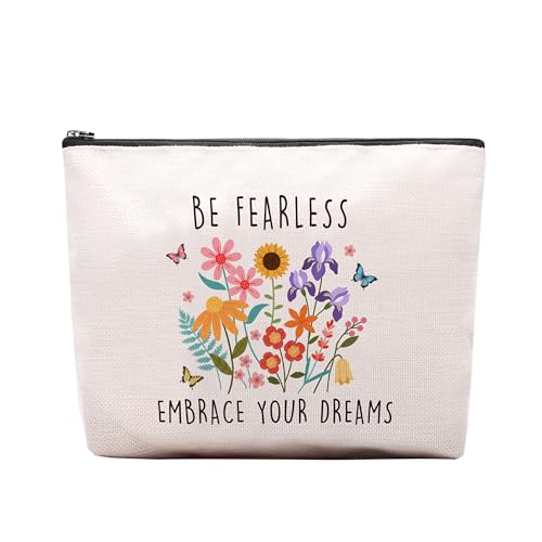 Dream Makeup Bag, Inspirational Gifts For Women, Inspirational Makeup Pouch, Travel Toiletry Bag With Zipper, Funny Dream Gifts For Women, Travel Toiletry Pouch - color: Fearless