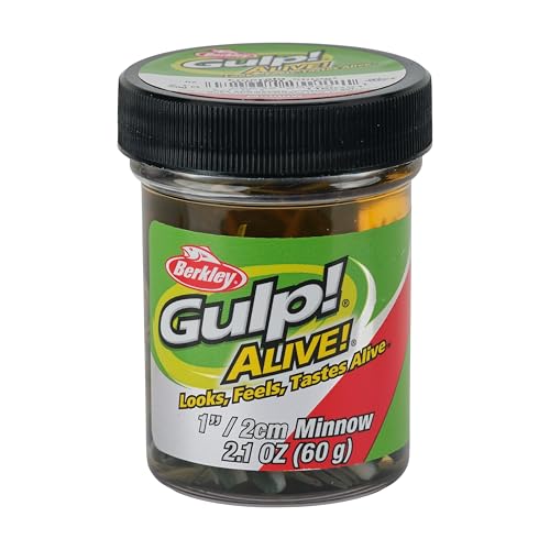 Berkley Gulp! Alive! Minnow Fishing Soft Bait - color: Emerald Shiner, size: 1in - Jar