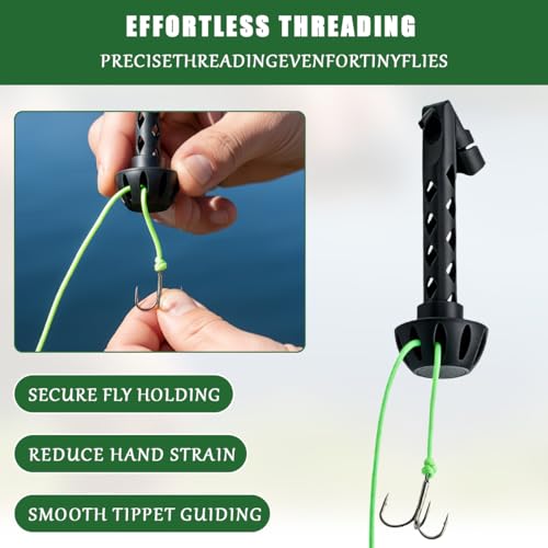 Magnetic Fly Fishing Threader – Easy Tippet Threader Tool for Small Flies, Fly Tying & Rigging Accessory for Anglers, Quick & Precise Line Threading Tool