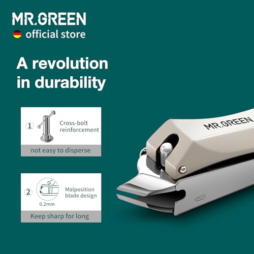 MR.GREEN Slanted Edge Nail Cutting Clippers Cuticle Nippers Tool Stainless Steel Dead Skin Oblique Tip Trimmer Manicure Scissors (Mr-1115+Glass File) - color: Mr-1115 + Glass File