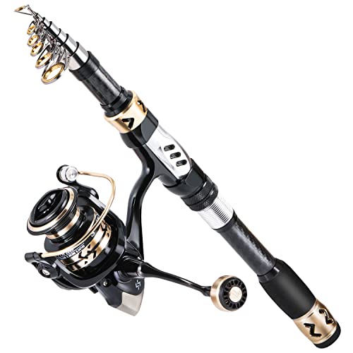 Sougayilang Fishing Pole with Spinning Reel Portable Fishing Rod Reel Combos - size: 2.4M Rod with 3000 Reel, style: Only Rod and Reel