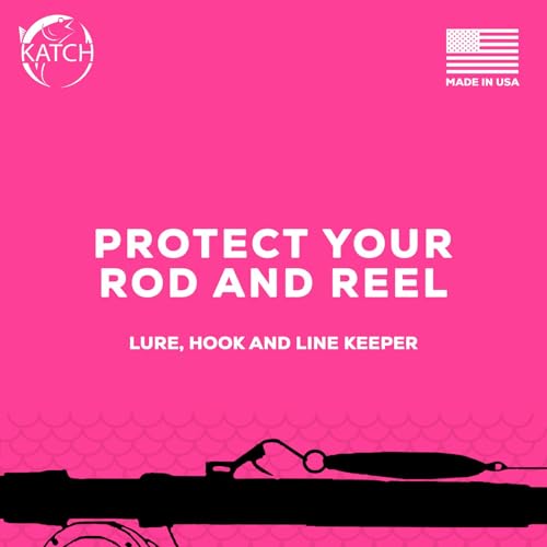KATCH Hook Keeper for Fishing Rod: Regular & Mini Sizes - Secure Lure & Accessory Holder (Black, Regular) - color: Black