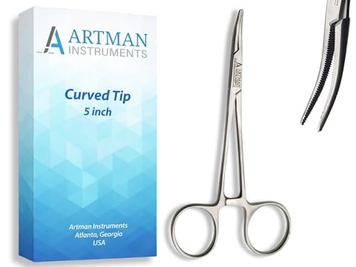 ARTMAN INSTRUMENTS Hemostat Curved 5 inches Stainless Steel Locking Tweezer Clamps, Precision Hemostats for Nurses, Fishing Forceps, Crafting, Hobby Use, Surgical Clamps, Artery Forceps