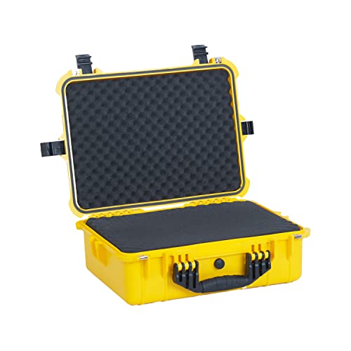 MEIJIA Portable Waterproof Protective Case,Hard Camera Case,Customized Fit Foam Inserted, Elegant Black,Fit for Camera, Equipments, Lens,Drones(Black) - color: Yellow, size: 19.78"X15.77"X7.41"