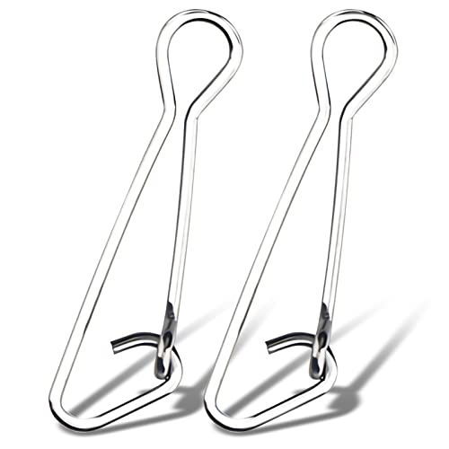 AMYSPORTS Line Connector Fishing Snap Stainless High Strength Snaps Swivels Saltwater Quick Change Fishing Snap Clip Freshwater - color: White, size: Size 7 (176lb) 100 pcs