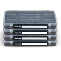 Plano StowAway 3600 50/50 Split Stow Tackle Box, 4-Pack, Corrosion-Preventive Rustricor, Single Latch Design, Transparent DuraView Lid, Stackable Storage for Fishing Bait, Lures and Gear - size: 3700 50/50 Split 4-Pack, style: New Model