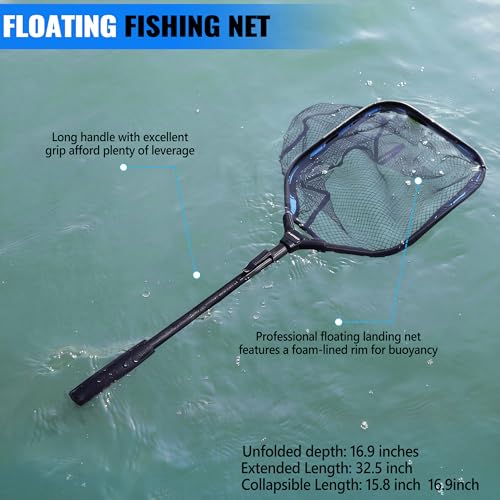 PLUSINNO Fishing Gear,Fsihing Backpack with Floating Fish Net,Tackle Boxes,Waterproof Fishing Tackle Bag,Fish Gifts for Men - color: Black Camo Backpack With Fishing Net