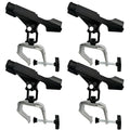 HiUmi Fishing Boat Rods Holder with Large Clamp Opening 360 Degree Adjustable Fishing Rod Racks Folding Holder - color: Black