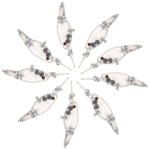 20pcs/25pcs Fishing Blanks Lures Kit Fishing Topwater Unpainted Swimbait Unpainted Crankbaits Hard Baits DIY Lure for Bass Salmon Trout Saltwater and Freshwater - color: 20PCS 4.13″/0.45oz