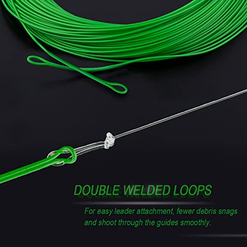 HERCULES Fly Fishing Line Floating Weight Forward Fly Line with Double Welded Loop - color: Grass Green, size: WF8F 100FT