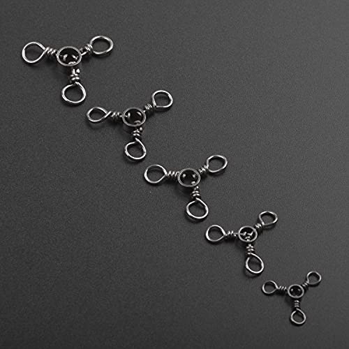 3 Three Way Swivels Fishing Tackle for Catfish Rig, 30/60pcs T-Turn Swivels Triple Cross Line Swivels Stainless Steel Fishing Lure Connectors for Trolling Catfish Rig Saltwater Freshwater 30-220lbs - size: 2#_70lbs_60pcs
